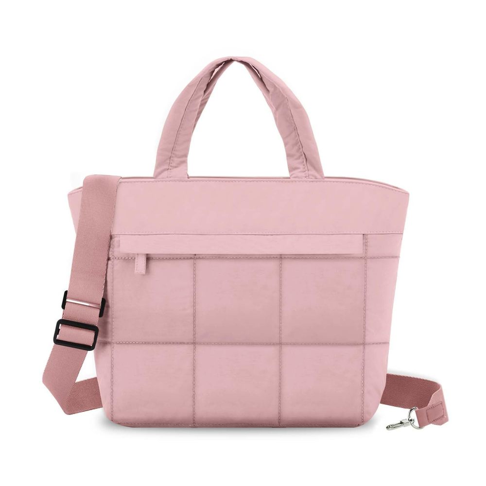 Compact Puffer Carryall Satchel For Women, Lightweight Mini Quilted